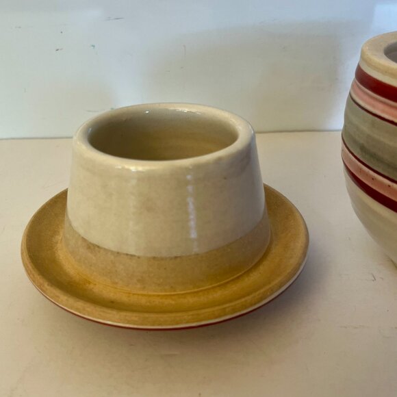 Ceramic Butter Bell Crock Dish Studio Art Pottery Signed - Picture 4 of 13